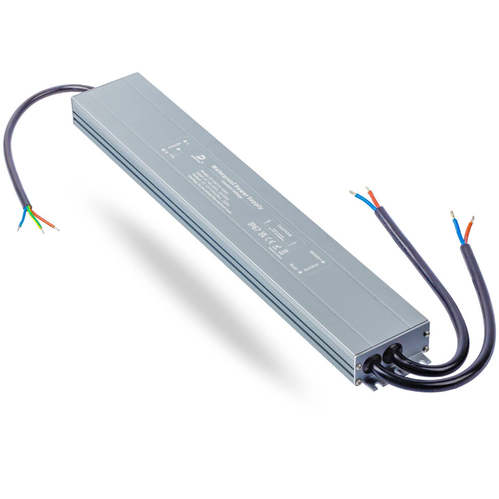 Dusktec Slim Led Transformer 12V 300W, Ip67 Led Driver 25A Power Supply, Ac 240V To 12V Dc Waterproof Constant Voltage Adapter For Outdoor Bulbs Stri 83090943