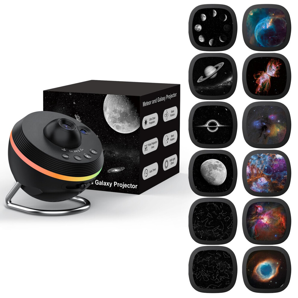 Ainael Galaxy Projector, Star Projector Home Planetarium Space Ceiling Starry Sky Night With Strip, Meteor And Galaxy Projector & 2 Films Light 87432725