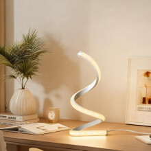 Modern Led Table Lamp Unique Nightstand Dimmable Spiral Desk Lamps with 3 Color Levels for Bedside Bedroom & Living Room Office Book Store Art Wall D