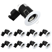 Wondlumi 8X Fire Rated Downlights, White IP20 Spot Lights Recessed Ceiling Lights Spotlights Fitting 240V for Bedroom, Living Room, No Bulbs