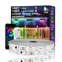 Bvokon 30m Outdoor LED Strip Light IP68 Waterproof,Outside RGB+IC Lights with App/Remote Control,Color Changing,Music Sync Rope Light for Balcony,Dec