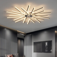 LJX Ceiling Fans with Lights and Remote APP Control Reversible DC Large Ceiling Fans with Lamps Dimmable 6 Speed Fan Light for Living Room Bedroom, B