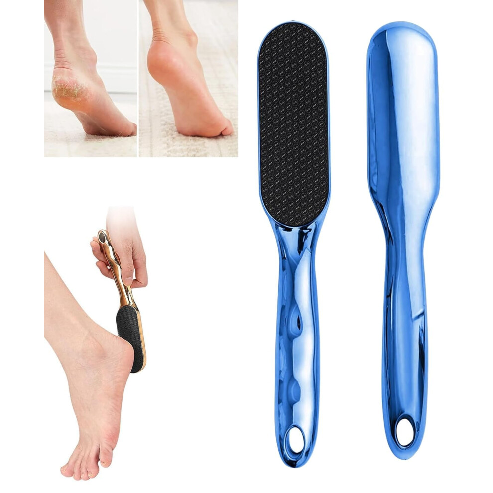 Nano Glass Foot File Callus Remover with NonSlip Ergonomic Handle for Wet and Dry Use Blue