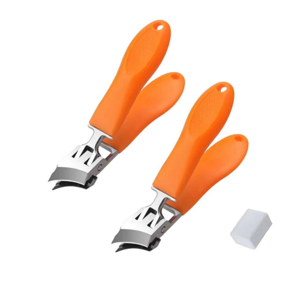 Wide Jaw Toenail Clippers Set for Thick Nails with AntiSplash Design and NonSlip Handle