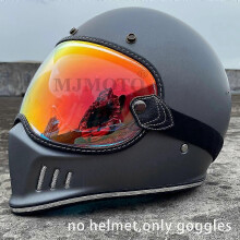 (Revo Clear Red) Big Size Motorcycle Helmet Bubble Visor Lens Fit For Retro SHOEI EX Zero MOTO3 BULL Helmet Goggles Motorcycle Helmet Accessories
