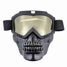 (Yellow) Big Size Motorcycle Helmet Bubble Visor Lens Fit For Retro SHOEI EX Zero MOTO3 BULL Helmet Goggles Motorcycle Helmet Accessories