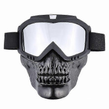 (Silver) Big Size Motorcycle Helmet Bubble Visor Lens Fit For Retro SHOEI EX Zero MOTO3 BULL Helmet Goggles Motorcycle Helmet Accessories