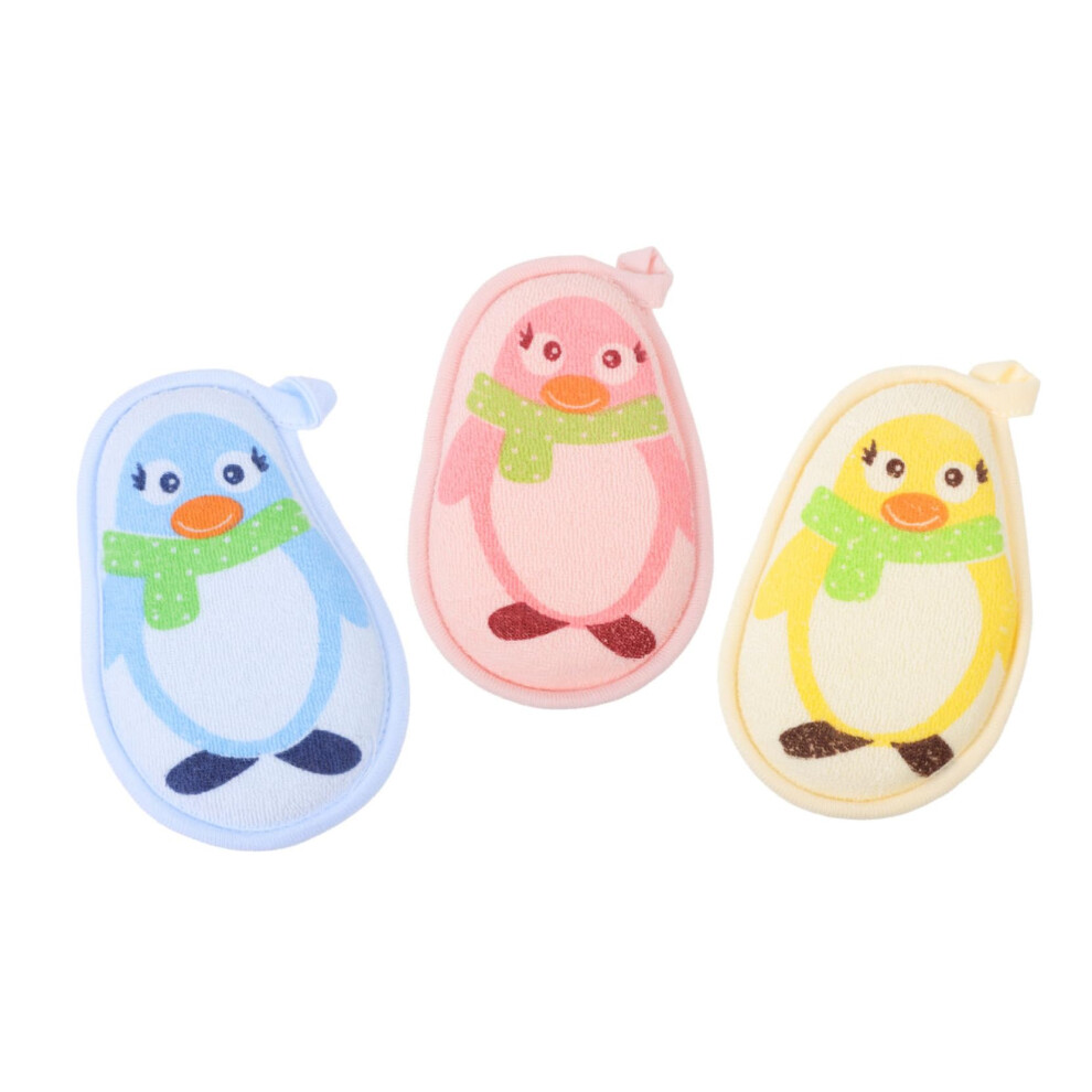 Baby Bath Sponge Set with Fun Cartoon Design for Kids Gentle Skin Exfoliation 3pcs