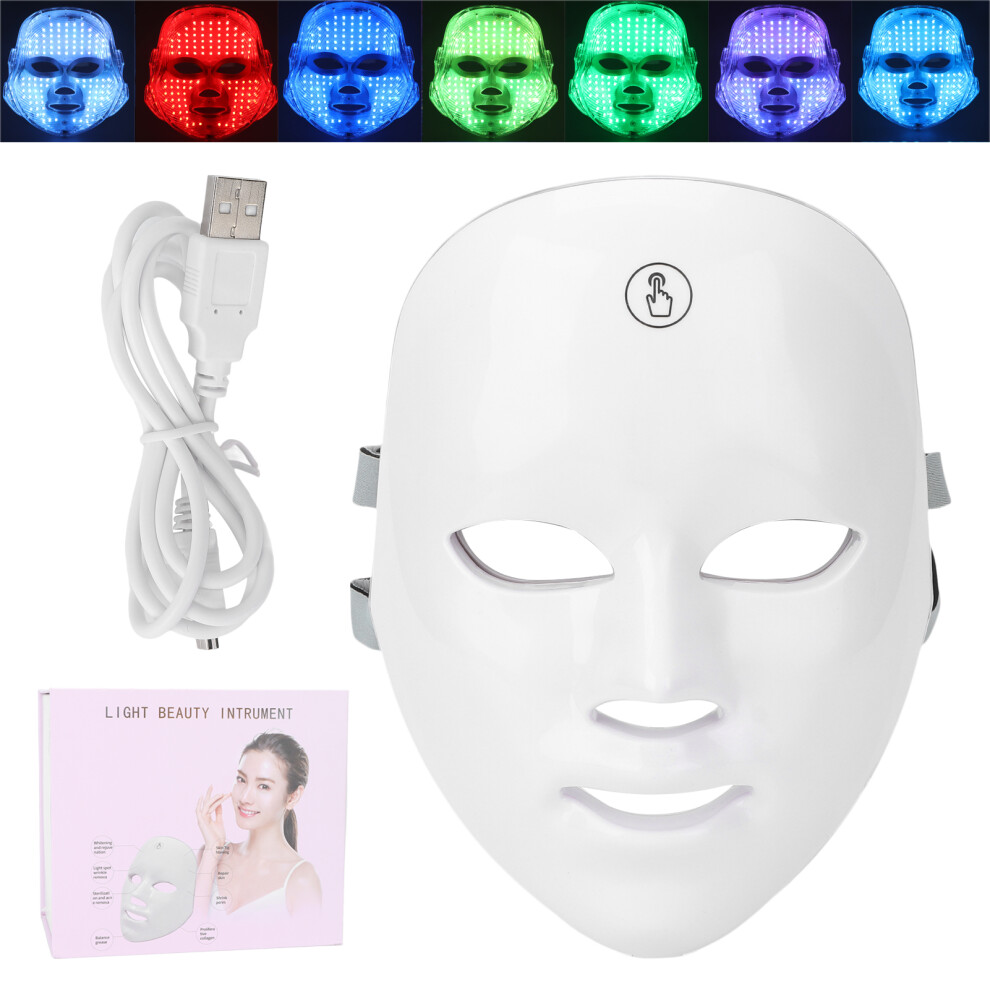 Glow Enhancer: 7-Color LED Facial Mask, Your Personal Beauty Assistant For Tightening Skin And Brightening Tone, With Intelligent Controller And