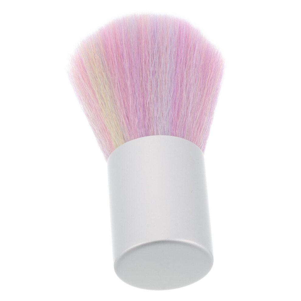 Nail Dust Brush with Rainbow Bristles for Gentle Manicure Pedicure Cleaning, Nonshedding Handle