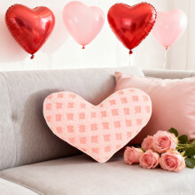 (Pink) Heart Shaped Pillow Valentines Day Ambiance Decoration Sofa Living Room Bedroom Decoration Pillow