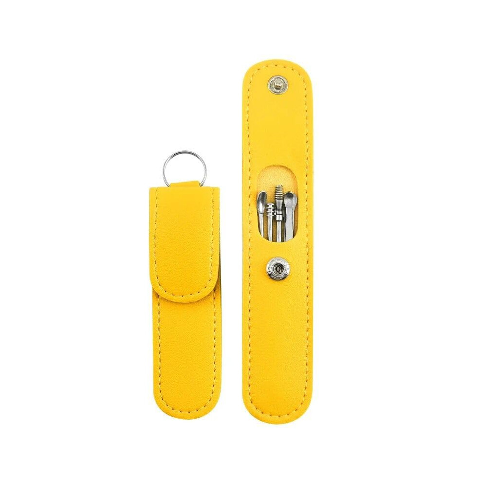 Ear Wax Removal Kit 3 Sets Stainless Steel Safe Ear Cleaning Tools with Tweezers and Storage Bag