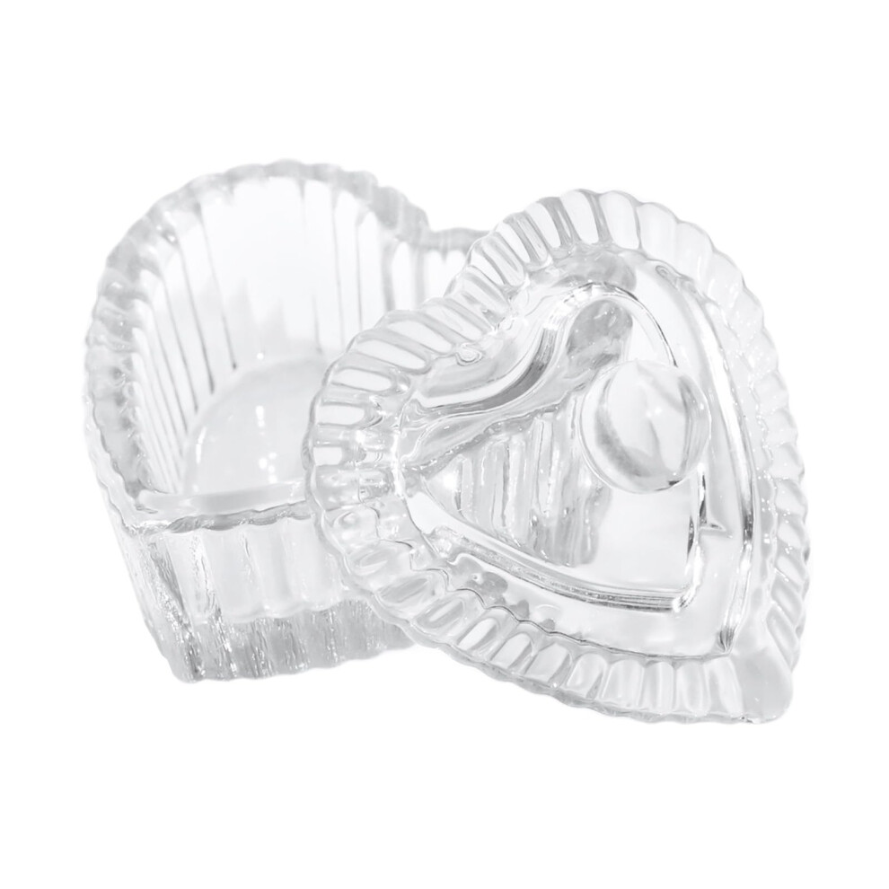 Heart Shaped Glass Nail Art Dappen Dish with Lid for Acrylic Liquid Mixing and Manicure Use