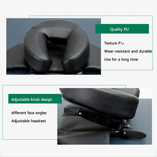 Adjustable Massage Table Face Cradle Cushion with Memory Foam Headrest and Easy Clean PU Cover 2