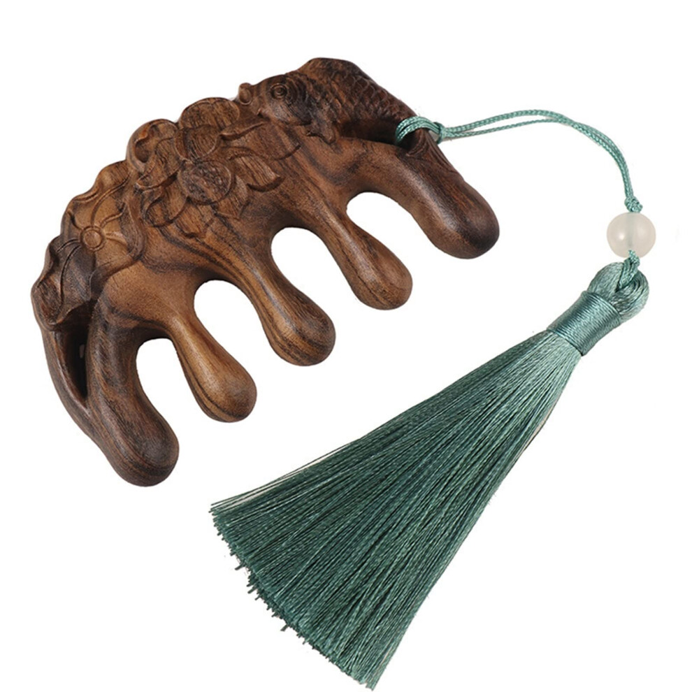 Sandalwood Massage Comb Wide Tooth Wooden Scalp Massager for Head Meridian Stimulation 1Pcs