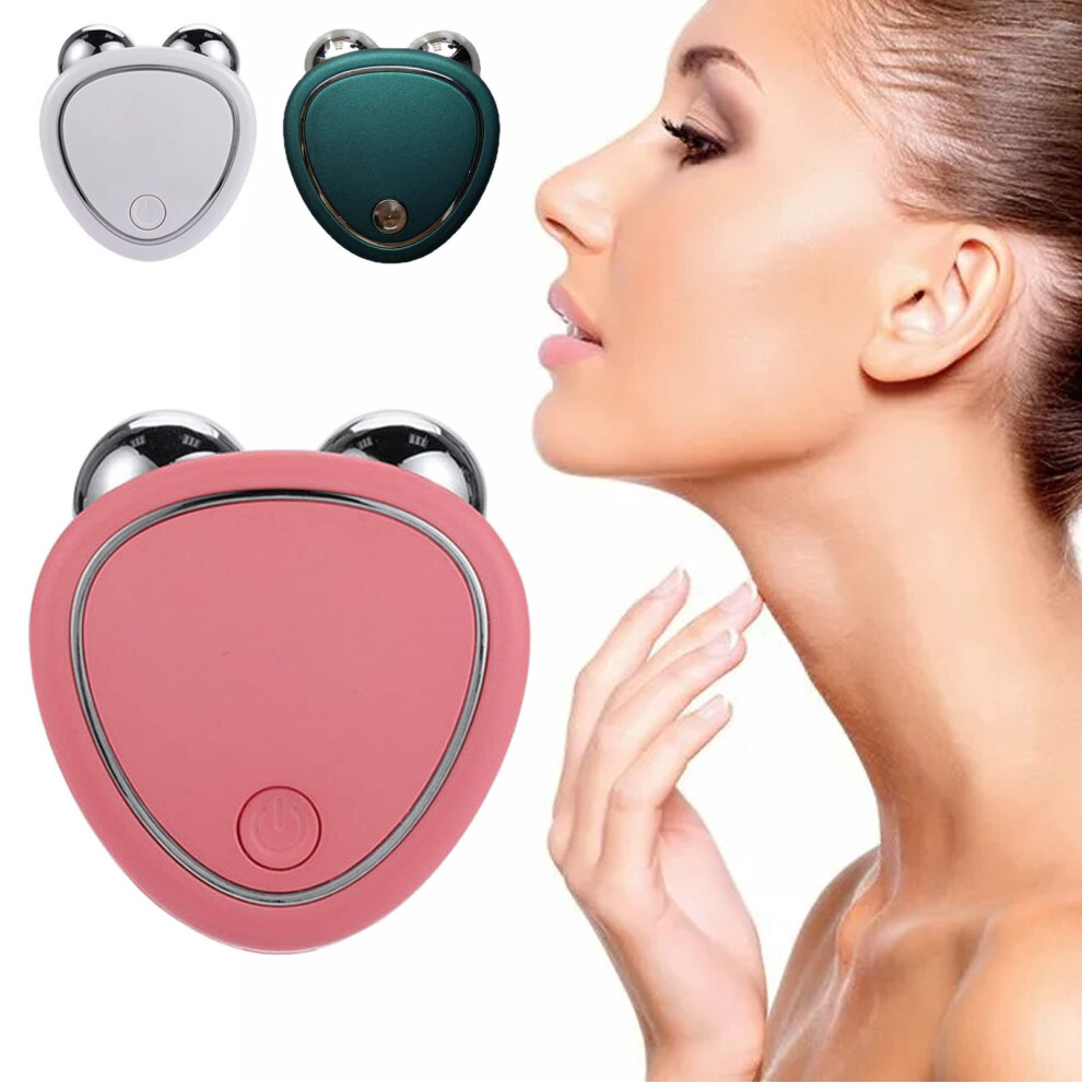 Pink Microcurrent Facial Device With Skin Lifting And Wrinkle Reduction, Rechargeable Face Massager