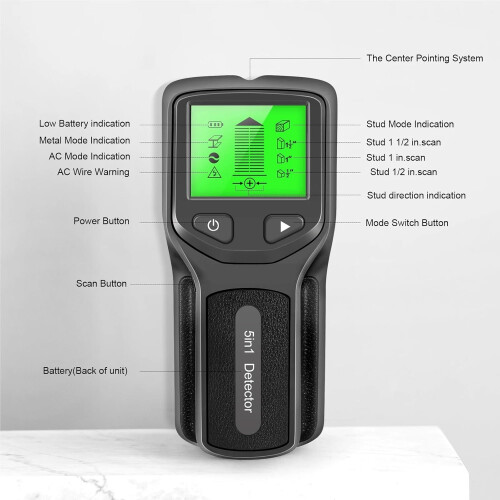 Wall Scanner 5In1 Metal Detector Wall Stud Finder Electronic Wall Thickness Detector 1