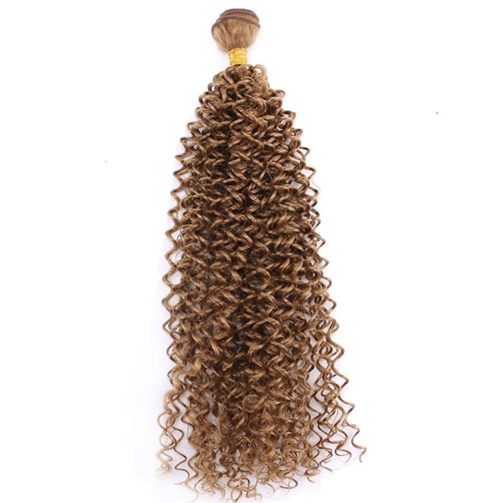 Unisex 24 Inch #27 Blonde Kinky Curly Synthetic Hair Extensions Heatresistant Natural Curl 100G