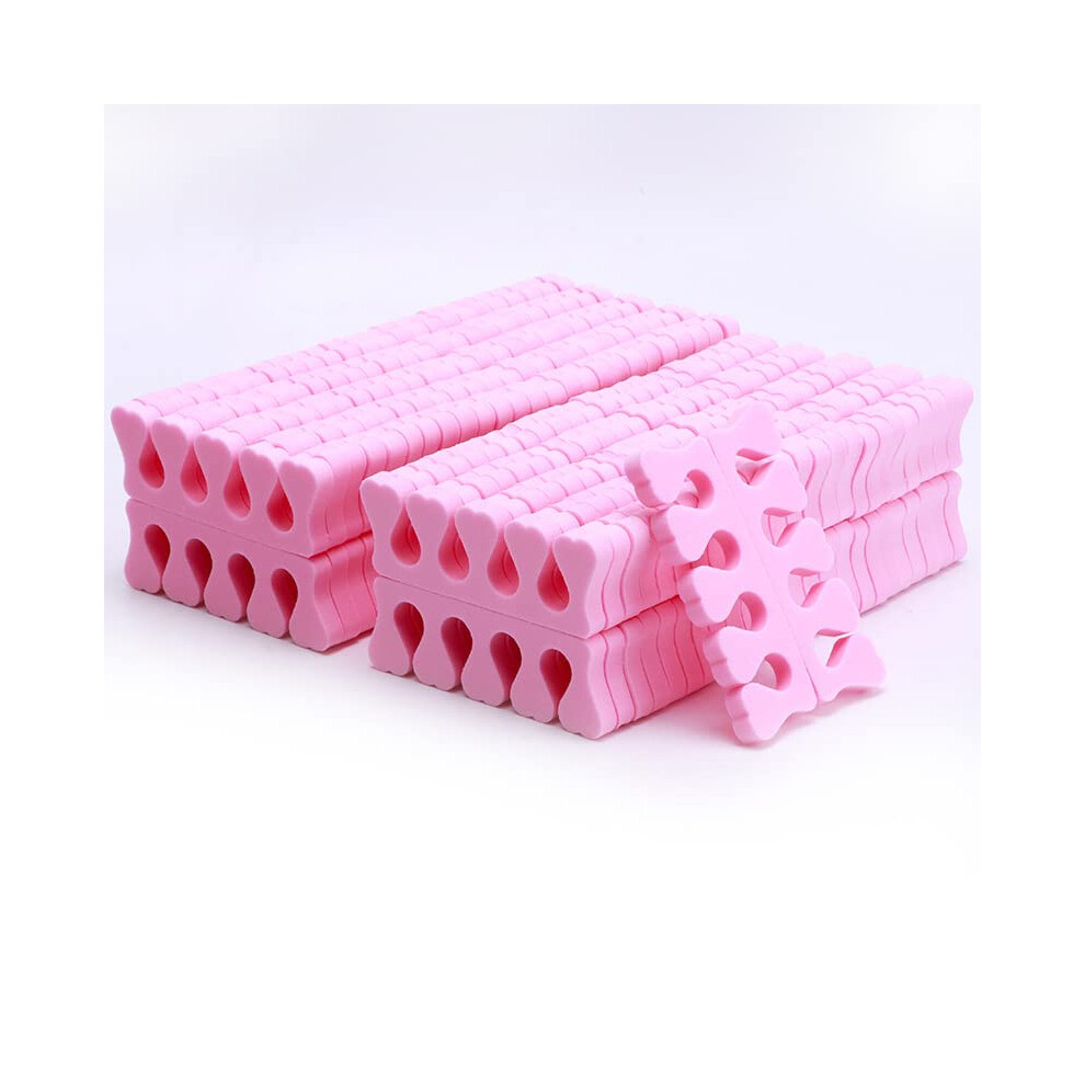 Pink Toe Separator Nail Art Sponge 100Pcs For Smudge Pedicure And Comfortable Flexible Fit