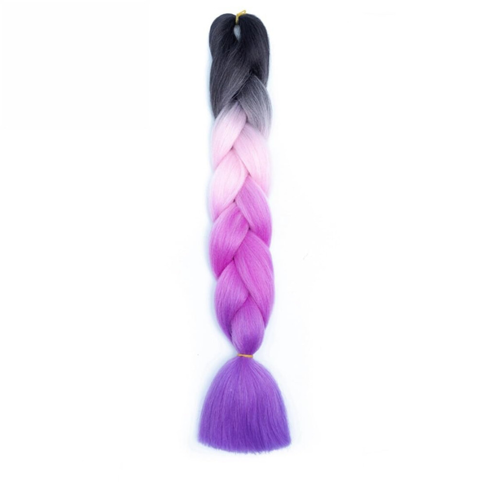 Unisex Blue 24 Inch Lake Ombre Braiding Hair Extensions, Synthetic Jumbo Braids For Girls, Tangle