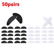 (Mixed-50pairs) Silicone Glasses Nose Pads Invisible Non-Slip Soft Nose Pads Self Adhesive Glasses Nose Holder Sticker Pads Eyewear Accessories