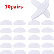 (White-10pairs) Silicone Glasses Nose Pads Invisible Non-Slip Soft Nose Pads Self Adhesive Glasses Nose Holder Sticker Pads Eyewear Accessories