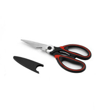 Kitchen Scissors Heavy Duty Stainless Steel Shears for Meat Vegetables Herbs BBQ with Nutcracker (Red)