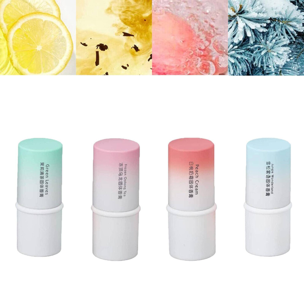 Solid Perfume Stick Set with Natural Floral Aroma Peach Jasmine Tea LongLasting Spillproof Scent