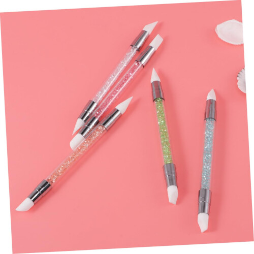 10pcs Double Head Nail Art Dotting Tools Set with Silicone Tip Rhinestone Picker Pen 2