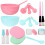 1 Set 18 Pièces Kit De Rose Et Vert Bols, Pinceaux 5