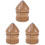 3 Pièces Jouet Bois Cheville Vintage Orme 6 Cm 2