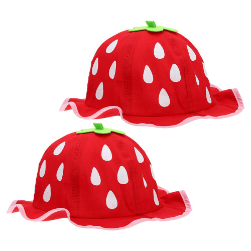 6Pièces Casquettes Fraise Bébé Anti- Mode