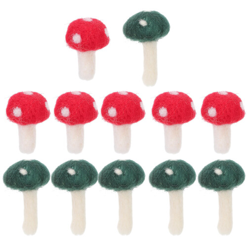 36Pièces Champignons En Feutre Vert DIY Décoration
