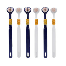 3Sided Toothbrush Pack of 6 With Soft Bristles, Travel FourSided Cleaning Dental Care Set for Adults and Children