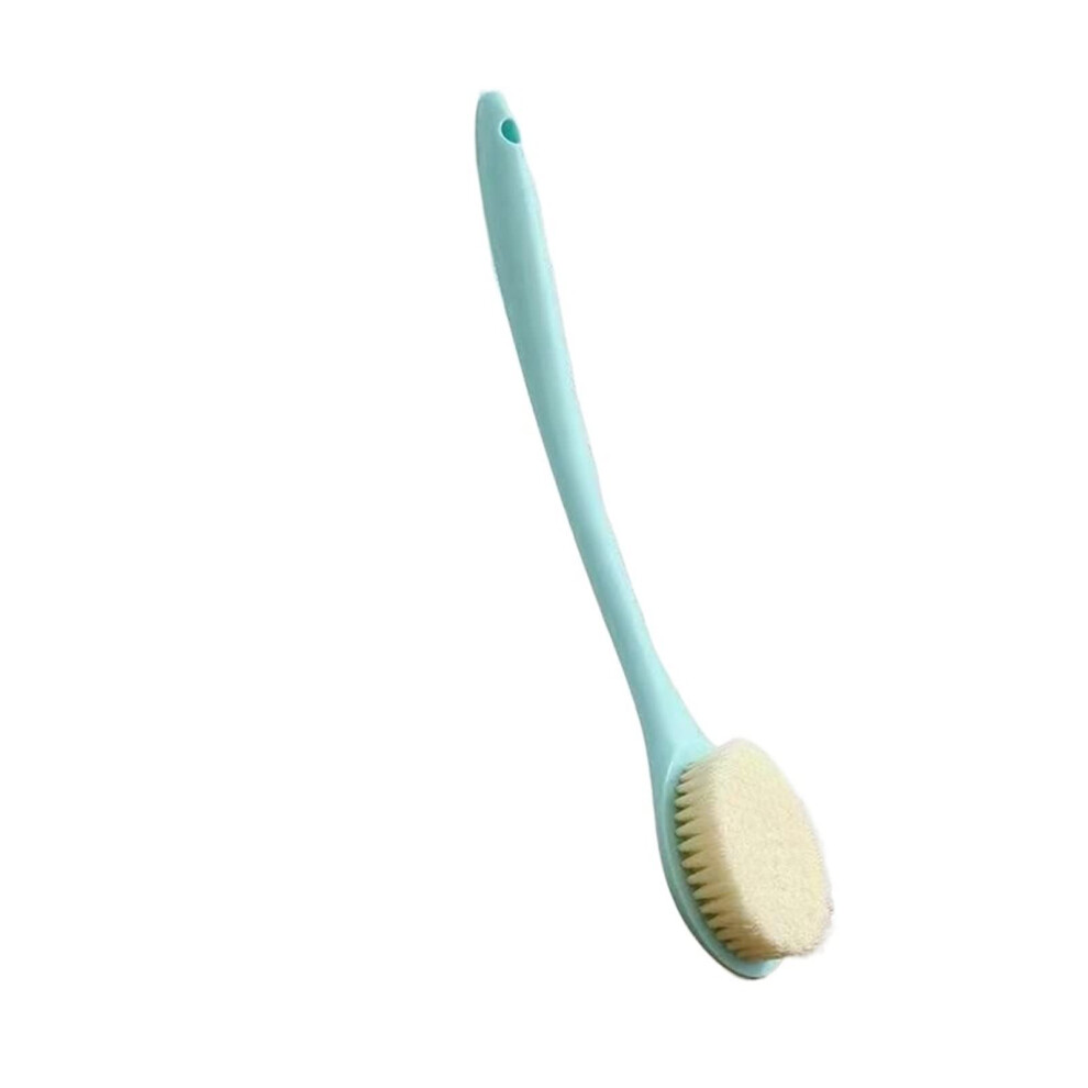 Green Long Handle Body Bath Brush Back Scrubber With Medium Nylon Bristles For Gentle Skin Exfoliation