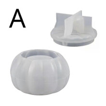 (A) New Handmade Pumpkin Shape Jar with Lid Silicone Mold Jewelry Storage Box Plaster Mold DIY Plaster Resin Crafts
