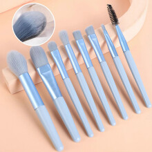 (03) 8pcs Makeup Brush Set for Face Loose Powder Blush Concealer Eyeshadow Radiant Look for Christmas Parties Travel-Friendly Design