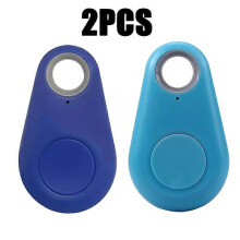(Blue-Deep blue) Mini Fashion Smart Dog Pets Bluetooth 4.0 GPS Tracker Anti-lost Alarm Tag Wireless Child Bag Wallet Key Finder Locator