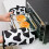(Zebra) Oven Baking Gloves Microwave Oven Gloves with Mat High-temperature Resistant Gloves Kitchen Baking Tools Bakeware BBQ 3