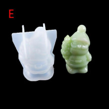 (E) Handmade Creative Shape Crystal DIY Epoxy Mold Christmas 3D Doll Molds Silicone Mold Resin Chocolate Shaped Dessert Baking Molds
