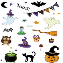 (LC933) New Waterproof Halloween Tattoo Stickers Masquerade Death Spirit Face Stickers Funny Tattoo Temporary Tattoo Stickers