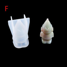 (F) Handmade Creative Shape Crystal DIY Epoxy Mold Christmas 3D Doll Molds Silicone Mold Resin Chocolate Shaped Dessert Baking Molds