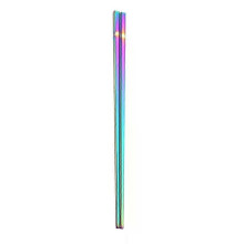 (Multicolor) 1Pair Stainless Steel Tableware Colorful Length 23cm Reusable Chopsticks Dishware Wedding Party Festival Occasions Chinese Gift