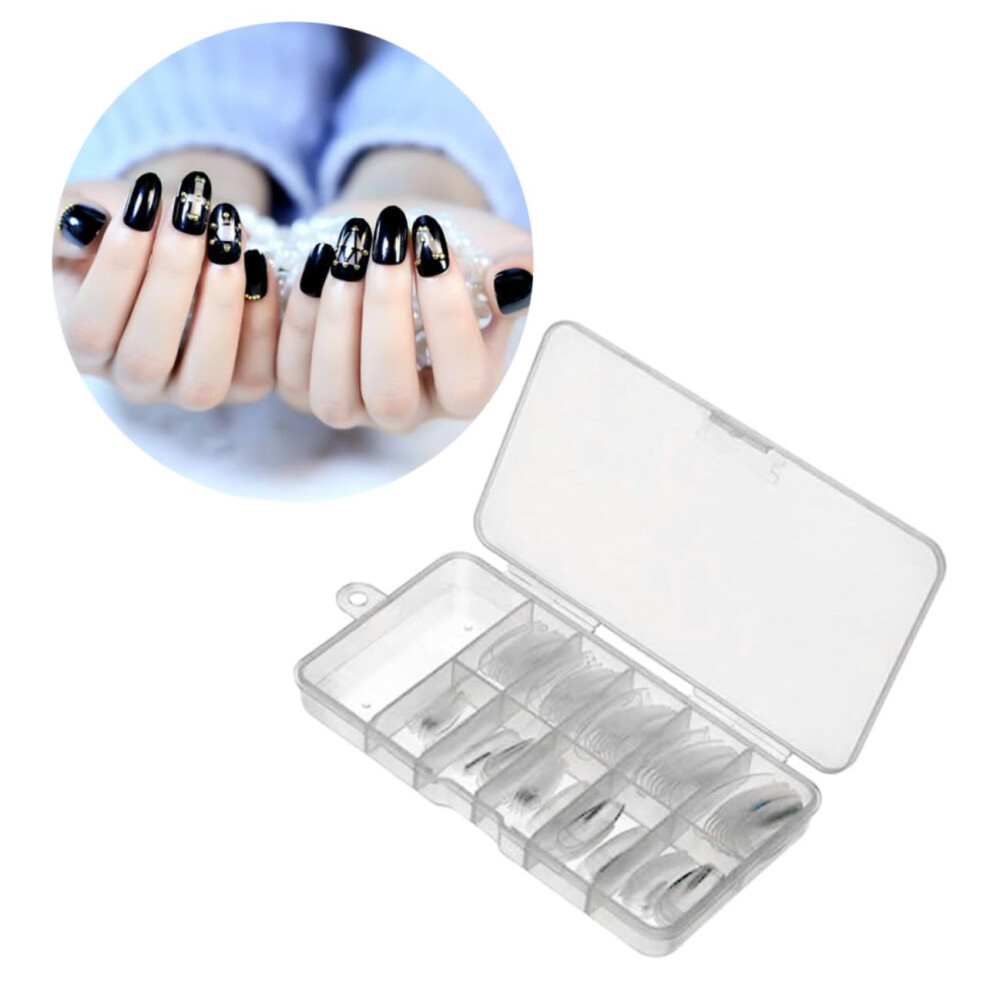 100pcs Transparent Half Stick Fake Nails Easy Application Durable Press On Tips for Weddings