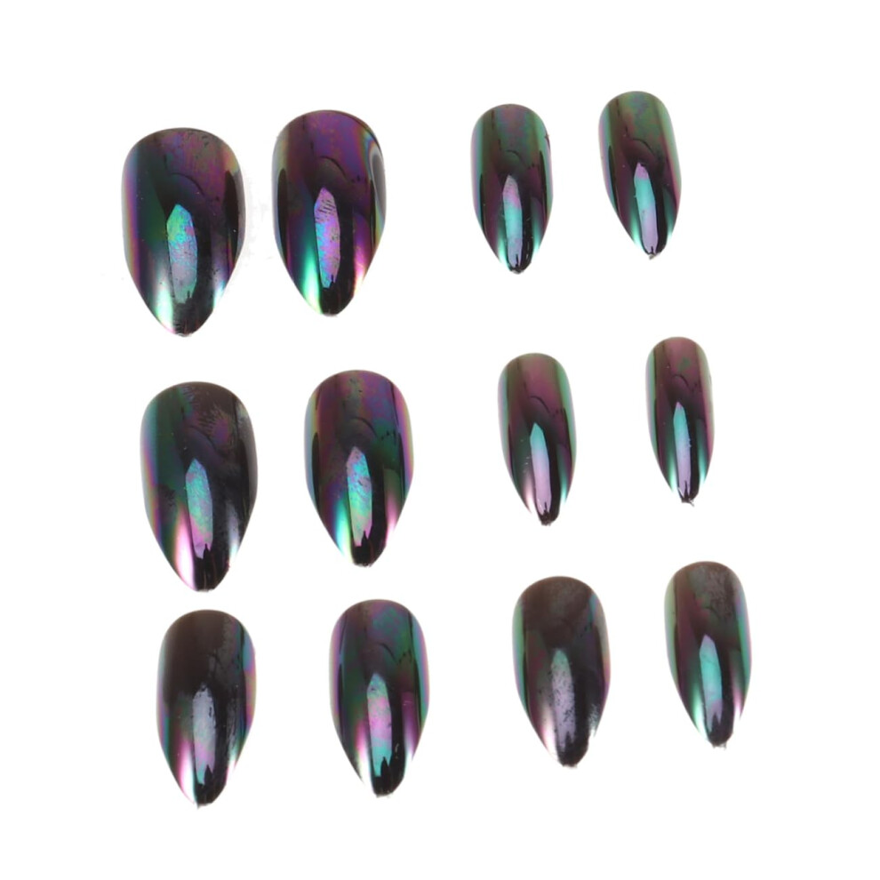 Elegant Gradient Fake Nails for Women, 24pcs Mirror Finish Press On Nail Set, Salon Quality