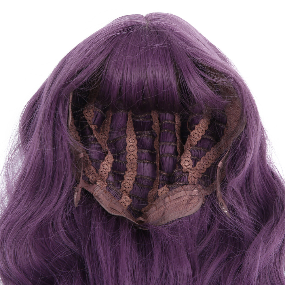 Unisex Purple Adjustable Lady Wig Fashionable Women Hairpiece Long Wavy Cosplay Fake