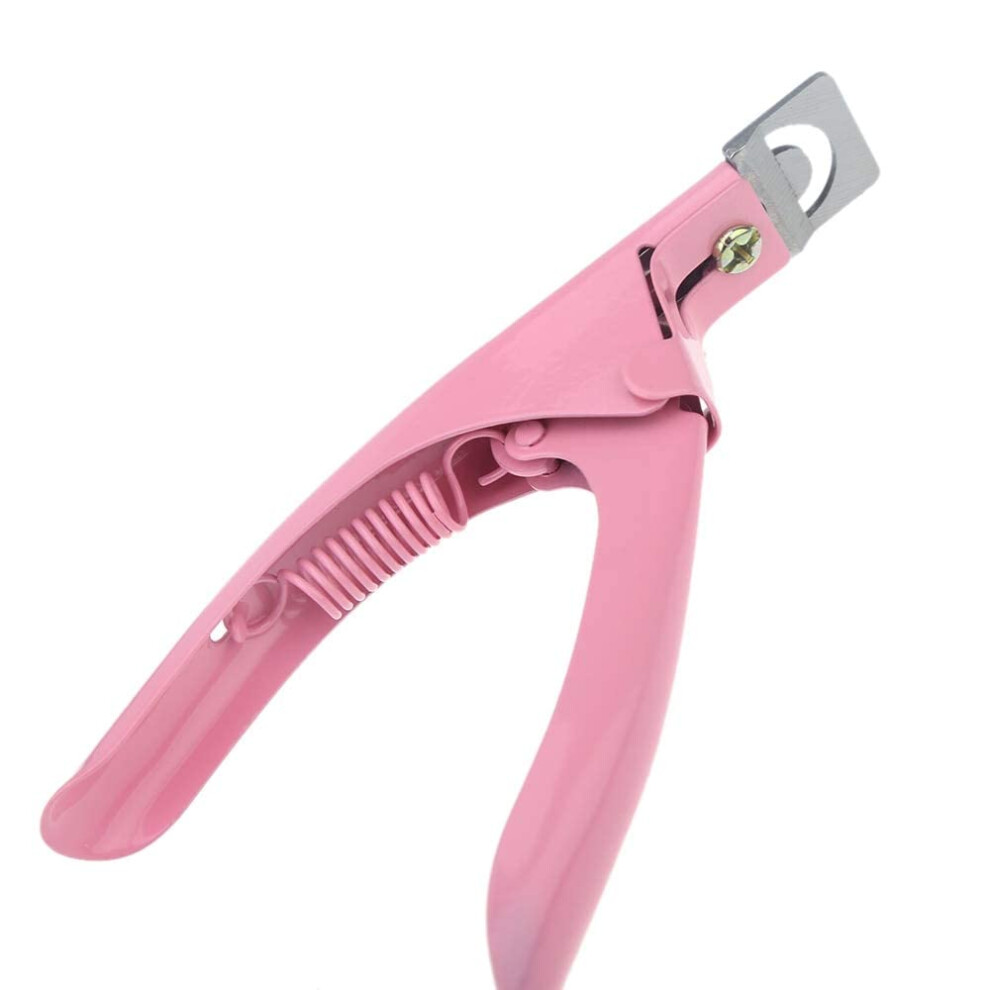 Pink Professional Stainless Steel Nail Clipper And Acrylic False Nail Cutter With Sharp Blade