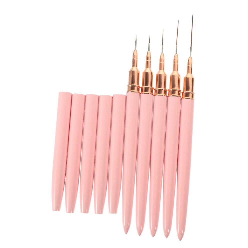 Nail Art Brushes Set with Precision Fine Tips Ergonomic Grip for Gel Polish Detailing 5pcs