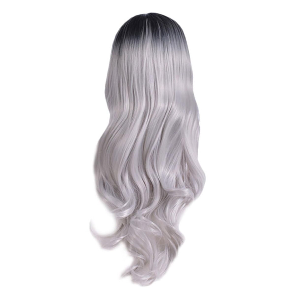 Unisex Gradient Curly Wig For Women Heat Resistant Synthetic Long Voluminous Curls For Parties And Daily Wear