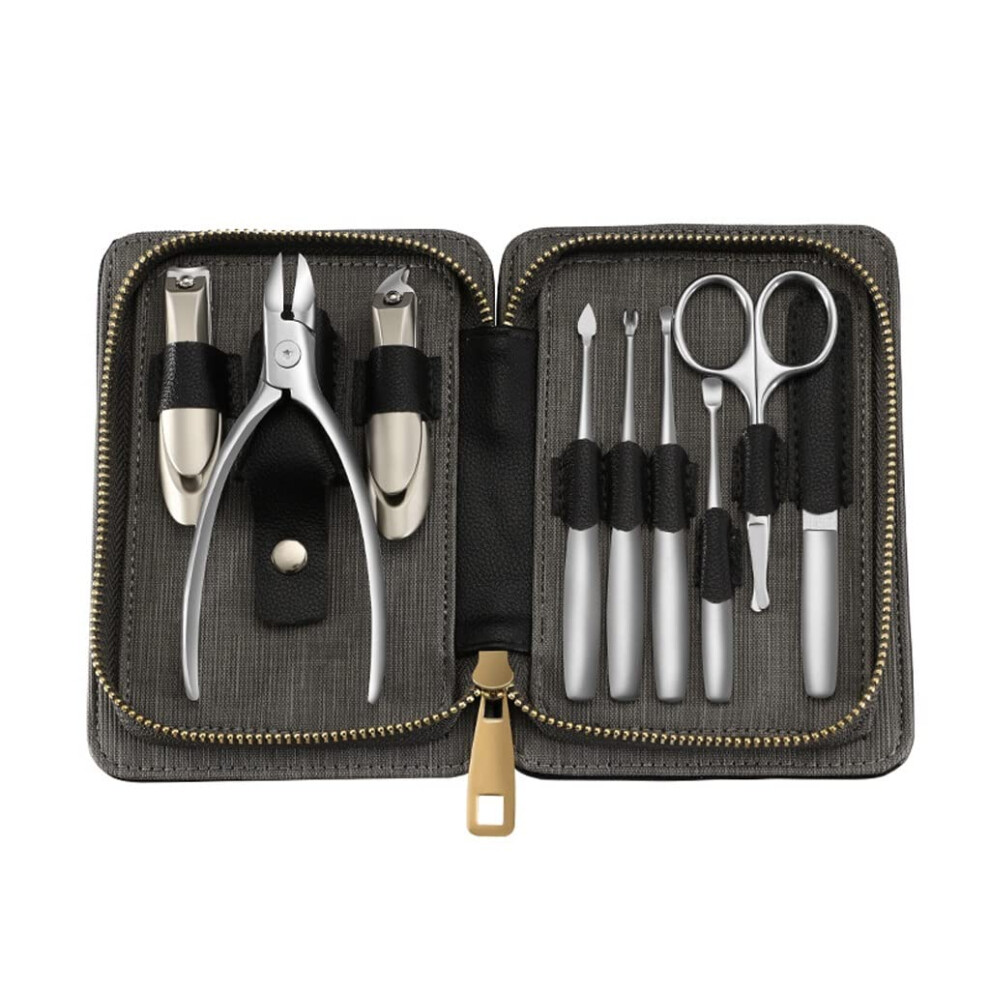 Nail Clipper Set 9Piece Professional Stainless Steel Manicure Kit for Men Travel Grooming